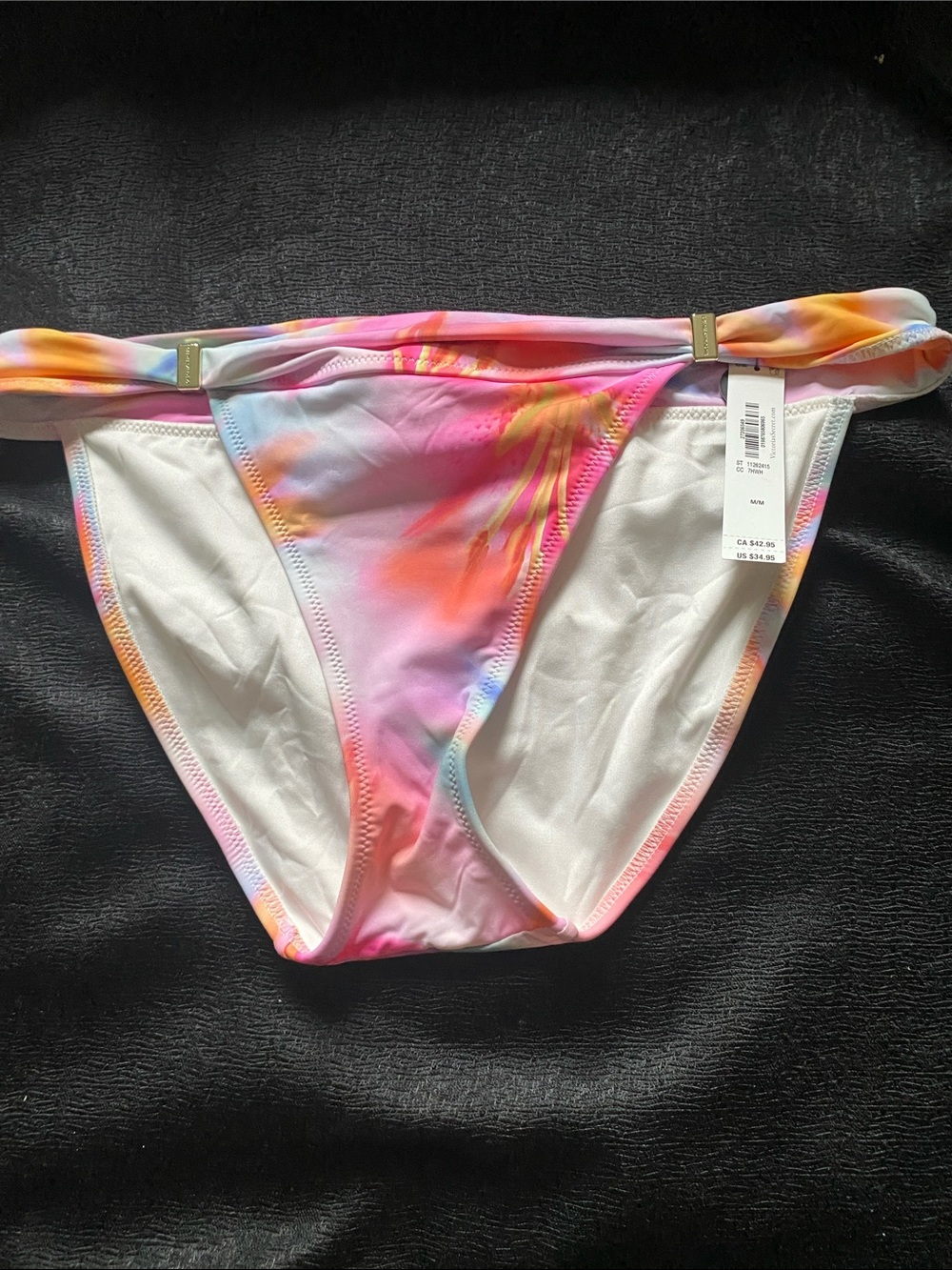 Victoria's Secret Multicolor Tie-Dye Bikini Bottoms - Pink Orange Blue